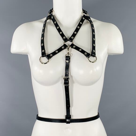 ZANA BAYNE Size XS Black Studded Leather Harness - Picture 1 of 4